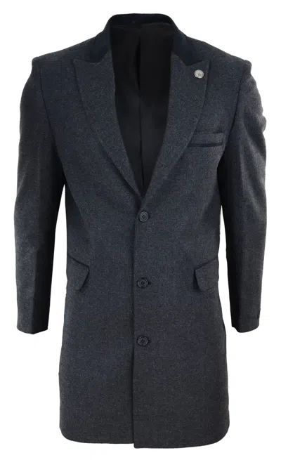 Truclothing 3/4 Long Overcoat Herringbone Tweed Peaky Blinders In Pink