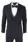 Truclothing Ak-22 Herringbone Tweed 3 Piece Suit In Black
