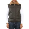 Truclothing Aviator Shearling Sheepskin Gilet In Brown