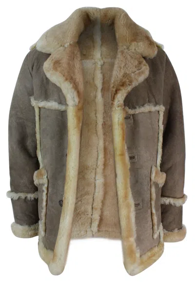 TRUCLOTHING BEIGE SHEEPSKIN WINTER JACKET