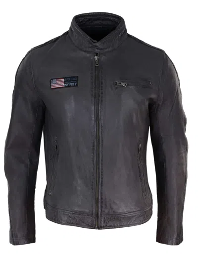 Truclothing Biker Racing Jacket With Stripes In Black