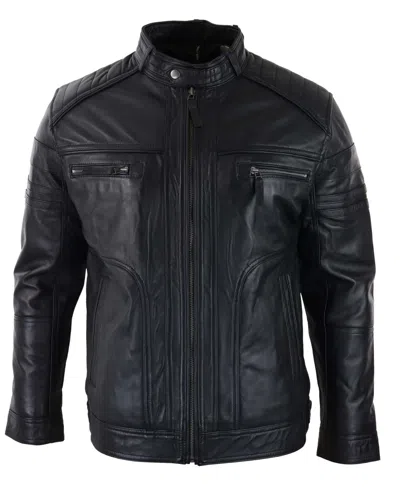 Truclothing Biker Real Leather Jacket In Black