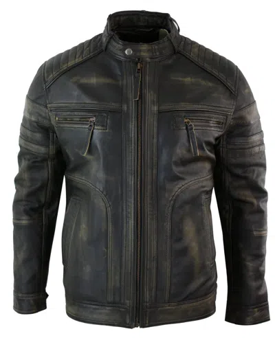 Truclothing Biker Real Leather Jacket In Green