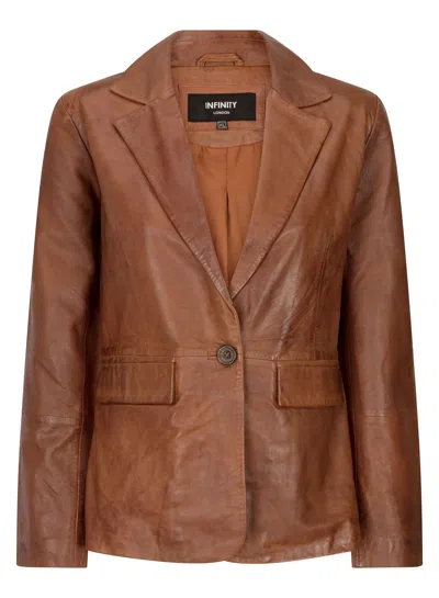 Truclothing Black Classic 1 Button Blazer In Brown