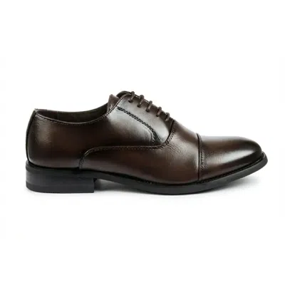 Truclothing Classic Cap-toe Oxford Lace-up Formal Shoes In Brown