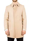 Truclothing Classic Collar Wool Blend Overcoat Classic Trench Coat Winter Jacket In Beige