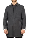 Truclothing Classic Collar Wool Blend Overcoat Classic Trench Coat Winter Jacket In Grey