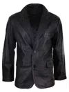 Truclothing Classic Leather 2 Button Blazer Vintage In Black