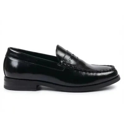 Truclothing Classic Penny Loafers Pu Leather Slip-on Dress Shoes In Black