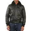 Truclothing Cowhide Aviator Bomber Leather Jacket In Black