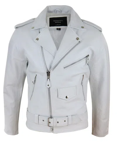 Truclothing Cowide Biker Jacket Cross Zip Classic Brando Grease In Gray