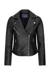 Truclothing Cross Zip Biker Leather Jacket In Black