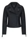 Truclothing Cross Zip Biker Leather Jacket Matt In Black