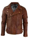 Truclothing Cross Zip Biker Leather Jacket In Multi