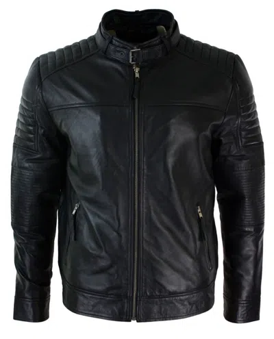 Truclothing Cross Zip Biker Racer Jacket In Black