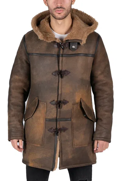 Truclothing Duffle 3/4 Sheepskin Coat In Multi