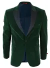 Truclothing Elegant Velvet Tuxedo Blazer Wedding Prom In Green