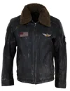 Truclothing Flying Aviator Jacket With Collar In Black