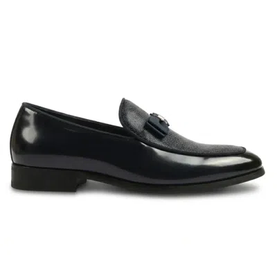 Truclothing Formal Dress Loafers Pu Leather Textured Slip-on Shoes In Black
