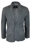 Truclothing Genuine Suede Blazer Style Jacket Leather In Grey