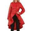 Truclothing Gothic Full Length Victorian Leather Coat In Orange