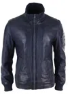 Truclothing High Neck Bomber Jacket In Blue
