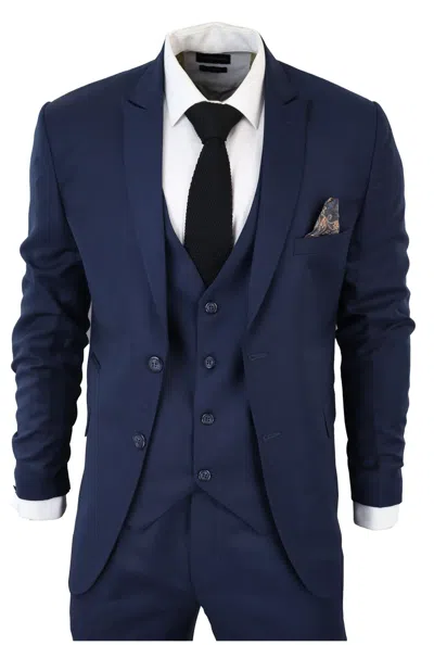 Truclothing Im1 Classic Plain 3 Piece Suit In Blue