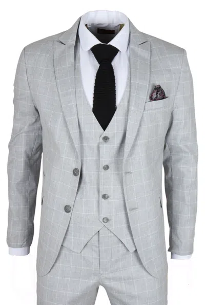 Truclothing Im3 Checked Tailored Fit Suit In Grey