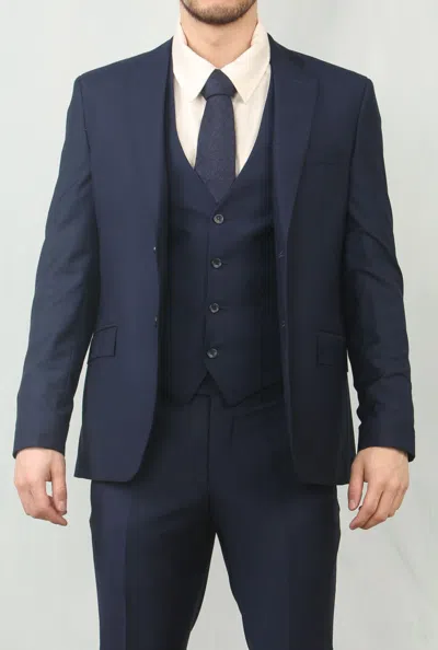 Truclothing Im30 3 Piece Stitch Lapel Formal Suit In Blue