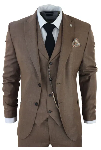 Truclothing James 3 Piece Suit In Brown
