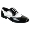 Truclothing Lace Patent Brogue Shoes Gatsby In Black