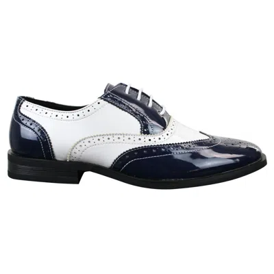 Truclothing Lace Patent Brogue Shoes Gatsby In Blue