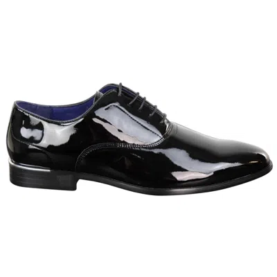 Truclothing Laced Patent Faux Leather Smart Shoes In Black