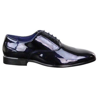 Truclothing Laced Patent Faux Leather Smart Shoes In Blue