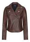 Truclothing Leather Biker Jacket In Brown