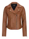 Truclothing Leather Biker Jacket In Multi