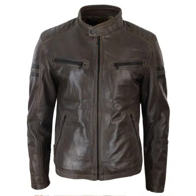 Truclothing Leather Biker Racing Jacket Short In Yellow