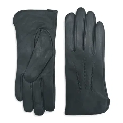 Truclothing Leather Gloves Winter Warm Wool Lined Touchscreen In Green