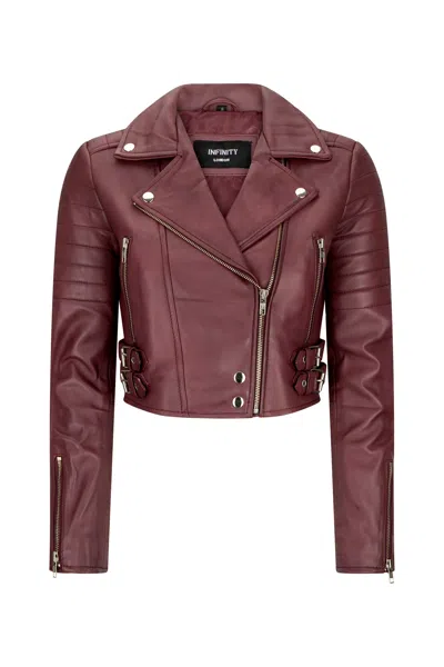 Truclothing Leather Jacket Cross Zip Biker Brando Classic In Pink