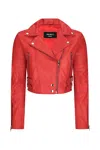 Truclothing Leather Jacket Cross Zip Biker Brando Classic In Red