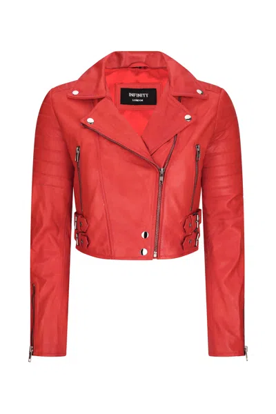 Truclothing Leather Jacket Cross Zip Biker Brando Classic In Red