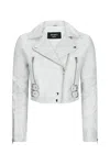 Truclothing Leather Jacket Cross Zip Biker Brando Classic In White