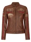 Truclothing Leather Motorcycle Biker Jacket In Multi