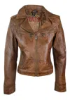 Truclothing Leather Timber Biker Short Jacket In Multi