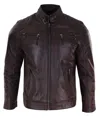 Truclothing Light Short Motorcycle Jacket In Brown
