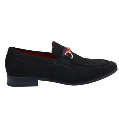 Truclothing Loafers Shoes Suede Leather Lined Slip On Buckle Formal Shoe In Black