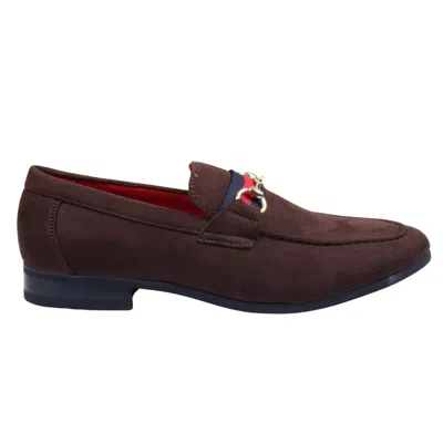 Truclothing Loafers Shoes Suede Leather Lined Slip On Buckle Formal Shoe In Brown