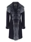 Truclothing Long Suede Toscana Sheepskin Coat In Black