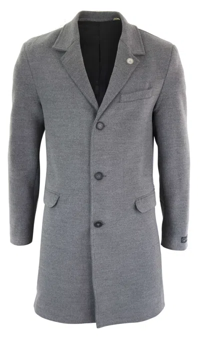 Truclothing Long Wool Mix Overcoat Peaky Blinders In Grey