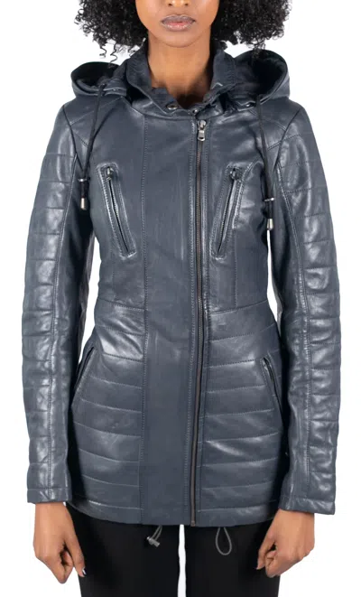 Truclothing Mid Length Hooded Parka Jacket In Grey